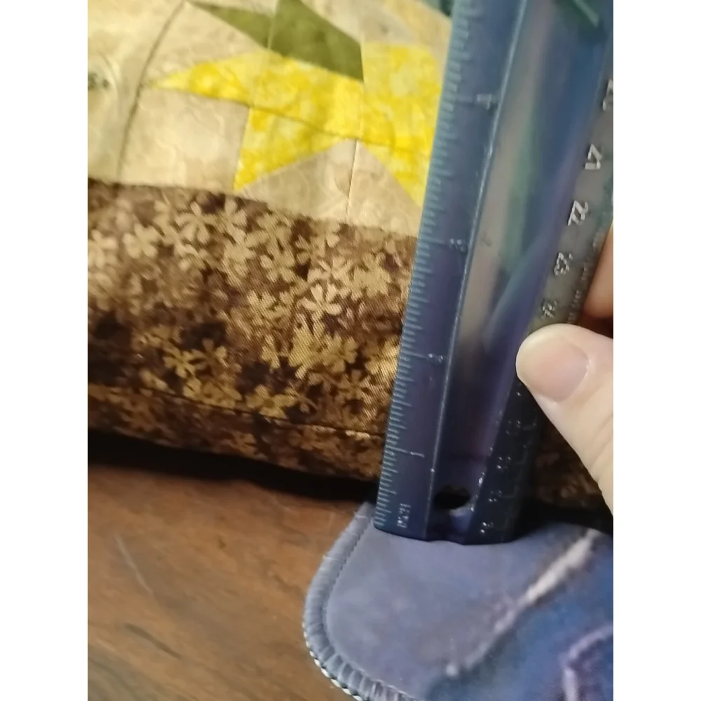 VTG Sunflower Star Throw‎ Pillow Farmhouse Patchwork Quilted Cottagecore
